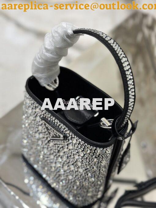 Replica Prada Panier Satin Bag With Crystals 1BA373 Metal 5