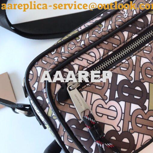 Replica Burberry Monogram Print and Leather Crossbody Bag 80116771 Kha 4