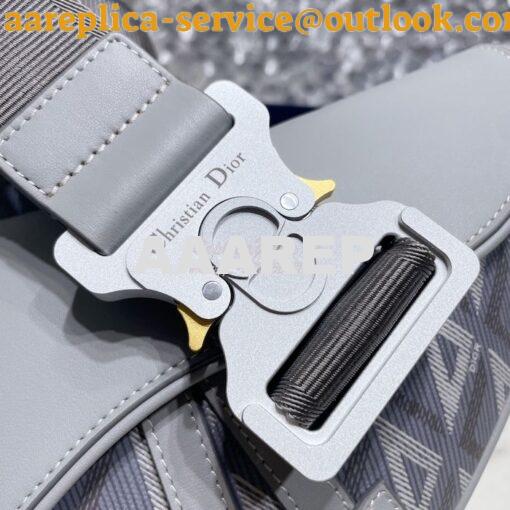 Replica Dior Saddle Gray CD Diamond Canvas and Smooth Calfskin 1ADPO09 5