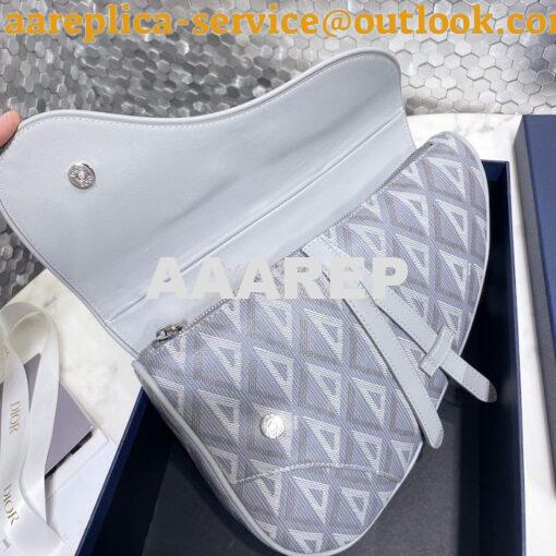 Replica Dior Saddle Gray CD Diamond Canvas and Smooth Calfskin 1ADPO09 7