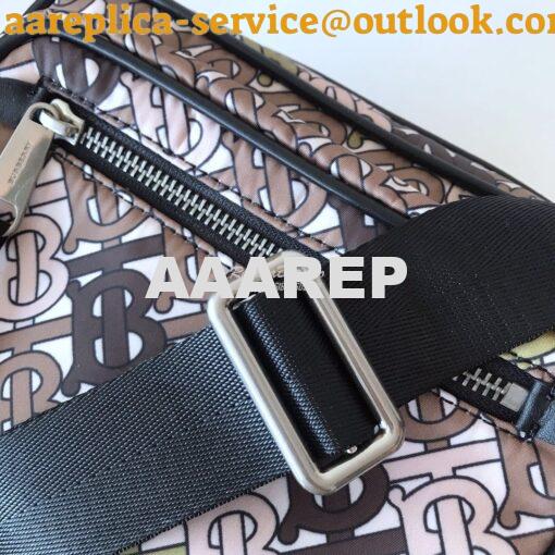 Replica Burberry Monogram Print and Leather Crossbody Bag 80116771 Kha 6