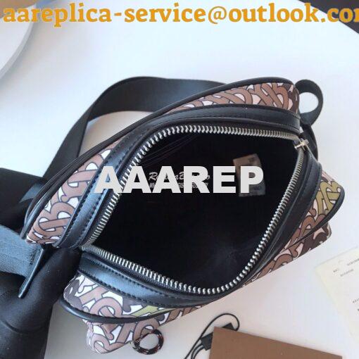 Replica Burberry Monogram Print and Leather Crossbody Bag 80116771 Kha 8