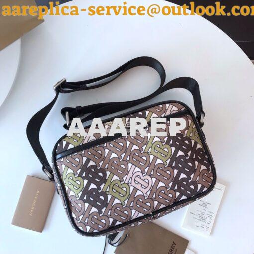 Replica Burberry Monogram Print and Leather Crossbody Bag 80116771 Kha 9