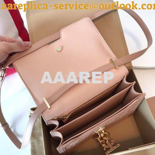 Replica Burberry Small Monogram Leather TB Bag 80140861 Rose beige 8