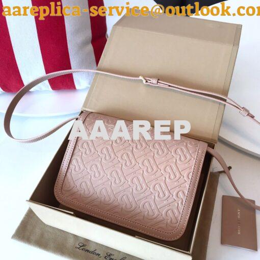 Replica Burberry Small Monogram Leather TB Bag 80140861 Rose beige 9