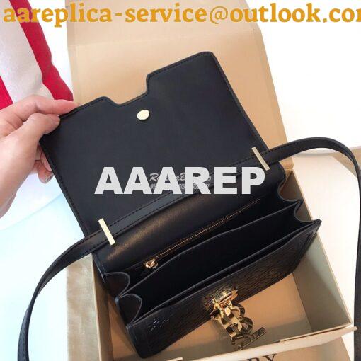 Replica Burberry Small Monogram Leather TB Bag 80140861 Black 8