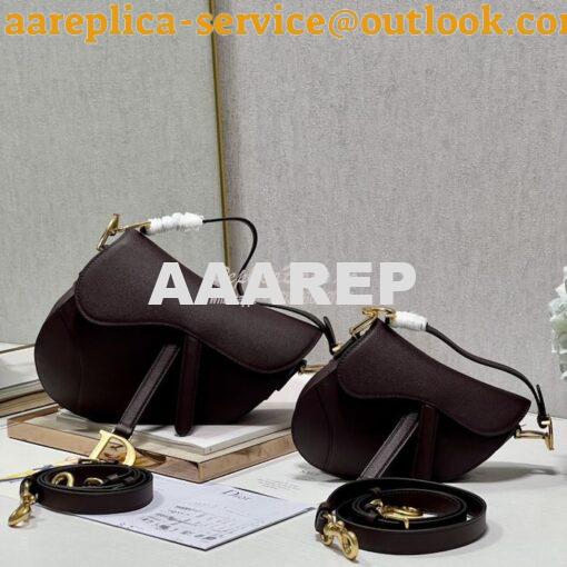 Replica Dior Saddle Bag With Strap Grained Calfskin M0455 Amaranth