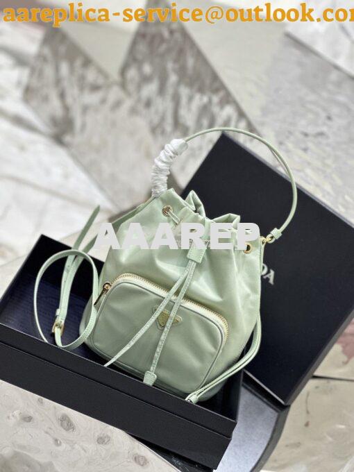 Replica Prada Duet Re-Nylon Bucket shoulder bag 1BH038 Aqua