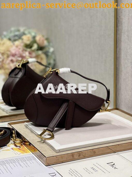 Replica Dior Saddle Bag With Strap Grained Calfskin M0455 Amaranth 4