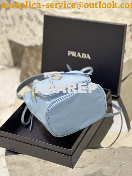 Replica Prada Duet Re-Nylon Bucket shoulder bag 1BH038 Light Blue 10