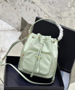 Replica Prada Duet Re-Nylon Bucket shoulder bag 1BH038 Aqua 2