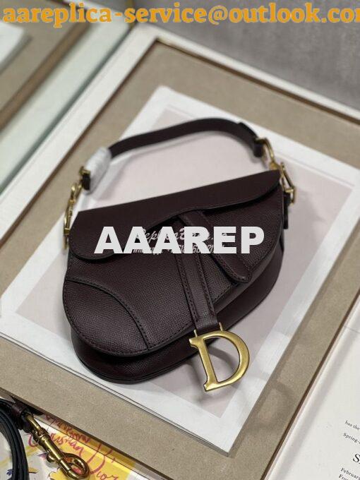 Replica Dior Saddle Bag With Strap Grained Calfskin M0455 Amaranth 5