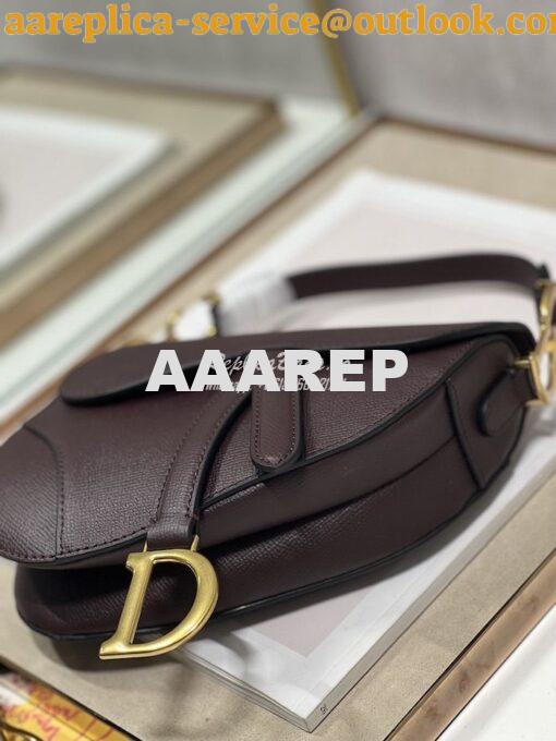 Replica Dior Saddle Bag With Strap Grained Calfskin M0455 Amaranth 6