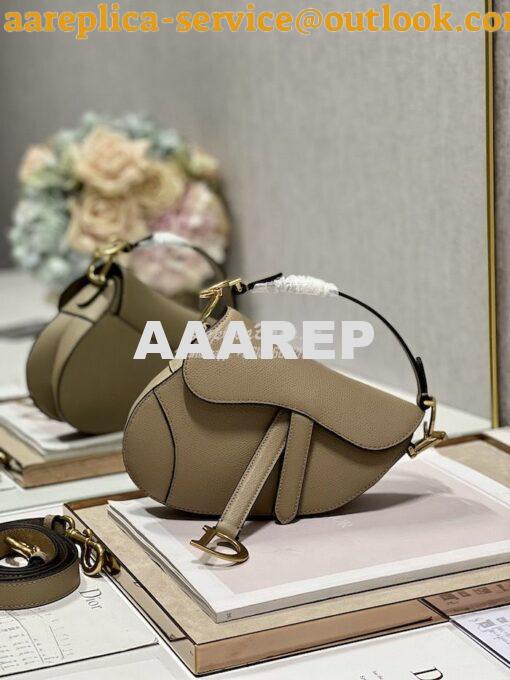 Replica Dior Saddle Bag With Strap Grained Calfskin M0455 Chestnut 4