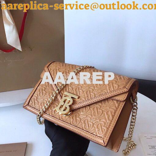 Replica Burberry Small Quilted Monogram TB Envelope Clutch Honey 2