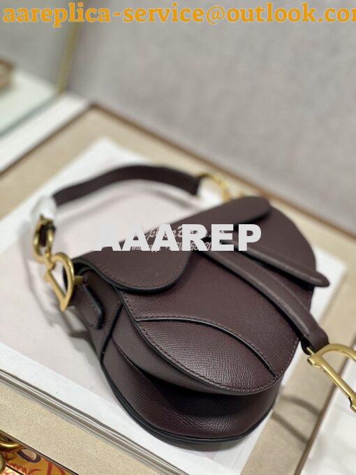 Replica Dior Saddle Bag With Strap Grained Calfskin M0455 Amaranth 7