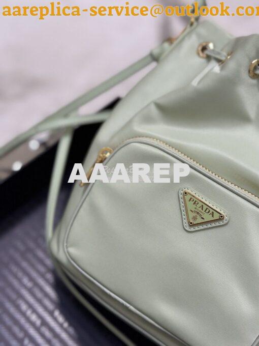 Replica Prada Duet Re-Nylon Bucket shoulder bag 1BH038 Aqua 5