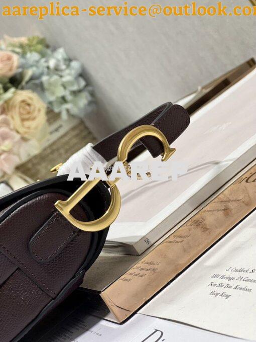 Replica Dior Saddle Bag With Strap Grained Calfskin M0455 Amaranth 8