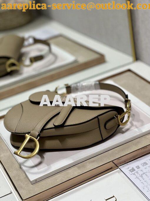 Replica Dior Saddle Bag With Strap Grained Calfskin M0455 Chestnut 6