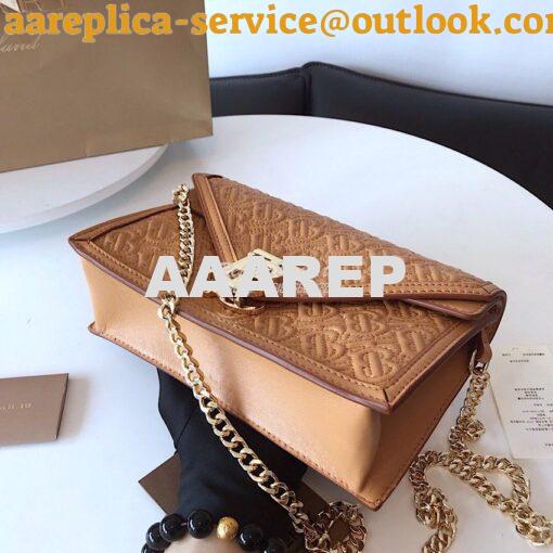 Replica Burberry Small Quilted Monogram TB Envelope Clutch Honey 3