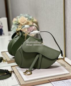 Replica Dior Saddle Bag With Strap Grained Calfskin M0455 Khaki