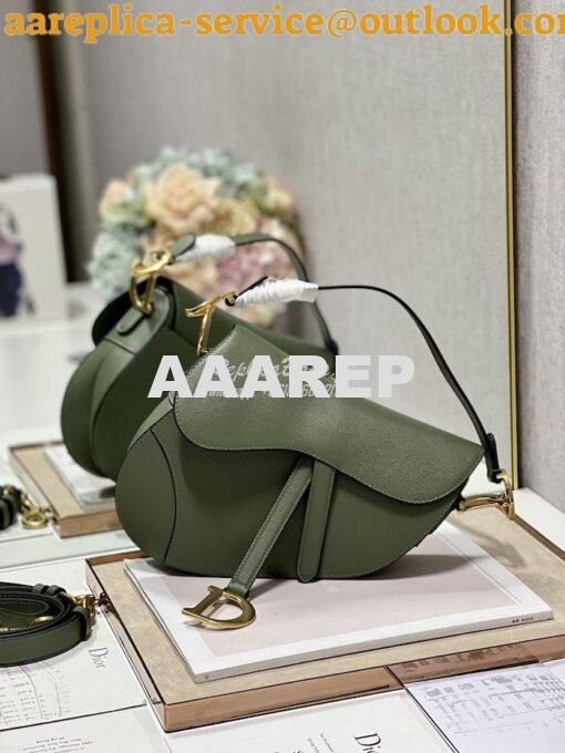 Replica Dior Saddle Bag With Strap Grained Calfskin M0455 Khaki