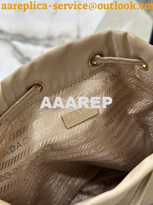 Replica Prada Duet Re-Nylon Bucket shoulder bag 1BH038 Sand Beige 8