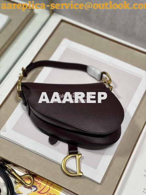 Replica Dior Saddle Bag With Strap Grained Calfskin M0455 Amaranth 10