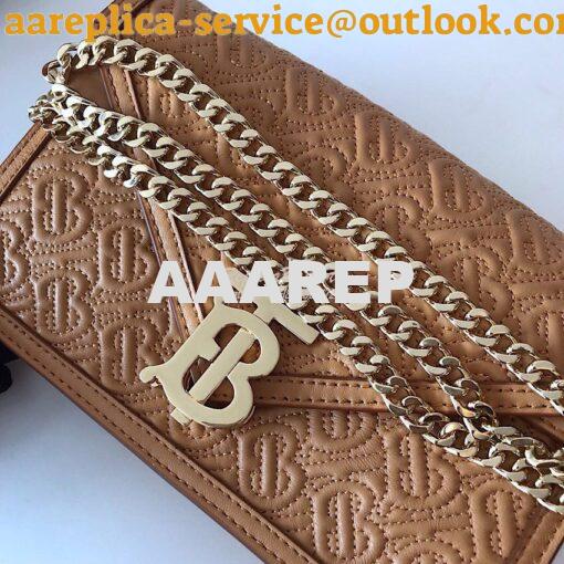 Replica Burberry Small Quilted Monogram TB Envelope Clutch Honey 4