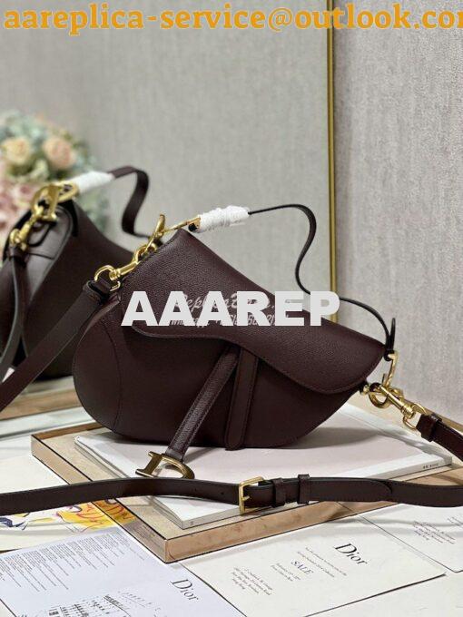 Replica Dior Saddle Bag With Strap Grained Calfskin M0455 Amaranth 11