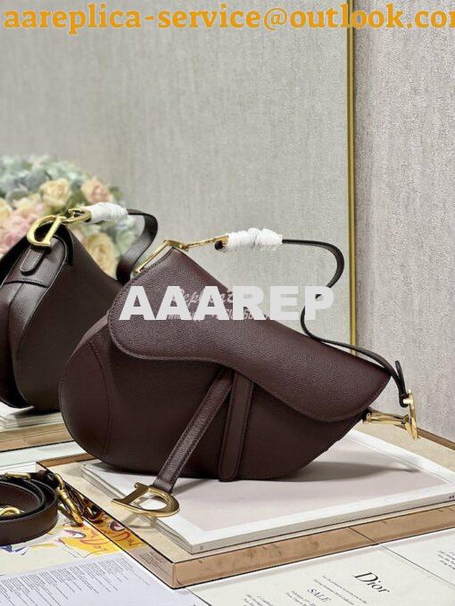 Replica Dior Saddle Bag With Strap Grained Calfskin M0455 Amaranth 12