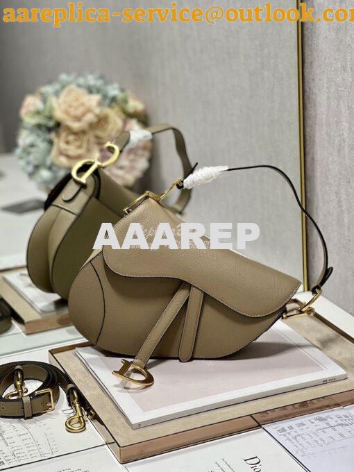 Replica Dior Saddle Bag With Strap Grained Calfskin M0455 Chestnut 12