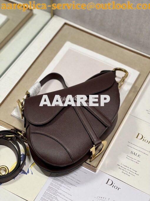 Replica Dior Saddle Bag With Strap Grained Calfskin M0455 Amaranth 14