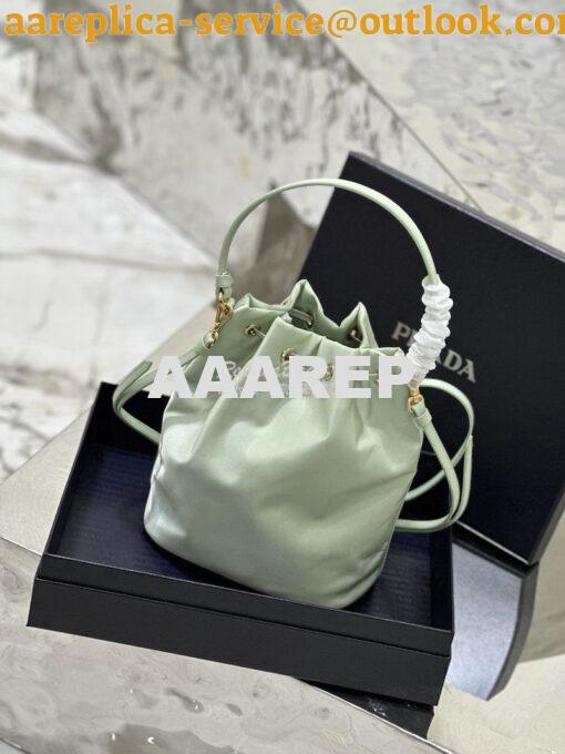 Replica Prada Duet Re-Nylon Bucket shoulder bag 1BH038 Aqua 11