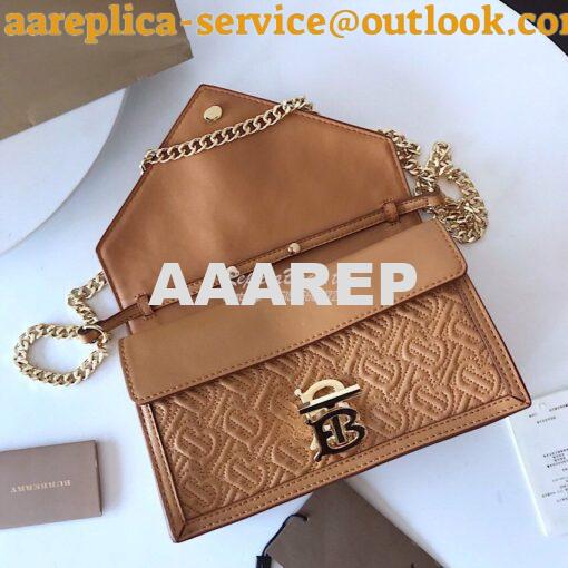 Replica Burberry Small Quilted Monogram TB Envelope Clutch Honey 7