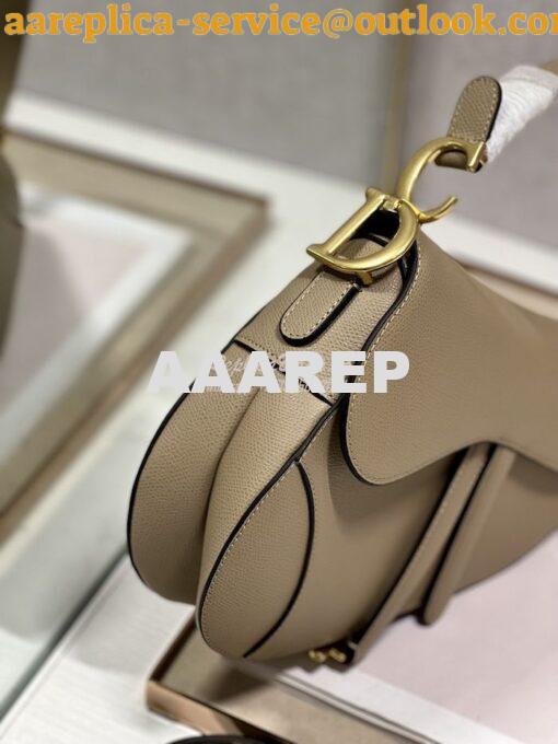 Replica Dior Saddle Bag With Strap Grained Calfskin M0455 Chestnut 17