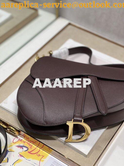 Replica Dior Saddle Bag With Strap Grained Calfskin M0455 Amaranth 15