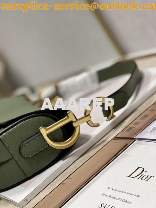 Replica Dior Saddle Bag With Strap Grained Calfskin M0455 Khaki 6