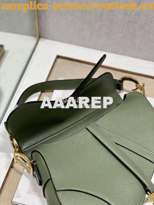 Replica Dior Saddle Bag With Strap Grained Calfskin M0455 Khaki 7