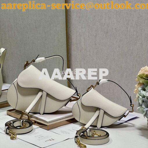 Replica Dior Saddle Bag With Strap Grained Calfskin M0455 Latte