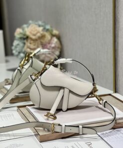 Replica Dior Saddle Bag With Strap Grained Calfskin M0455 Latte 2