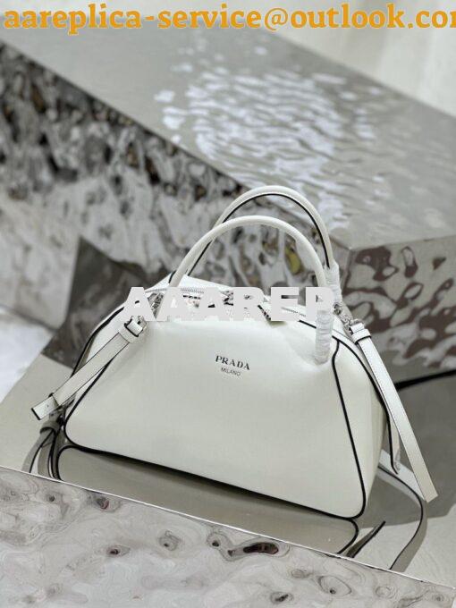 Replica Prada Medium Leather Supernova Handbag 1BA365 White