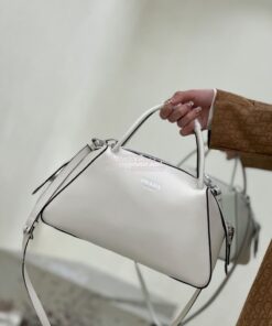 Replica Prada Medium Leather Supernova Handbag 1BA365 White 2