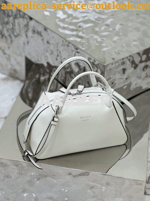 Replica Prada Medium Leather Supernova Handbag 1BA365 White 3