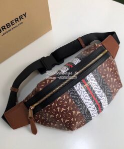 Replica Burberry Medium Monogram Stripe E-canvas Bum Bag 80172121 Brow