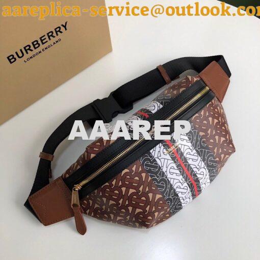 Replica Burberry Medium Monogram Stripe E-canvas Bum Bag 80172121 Brow