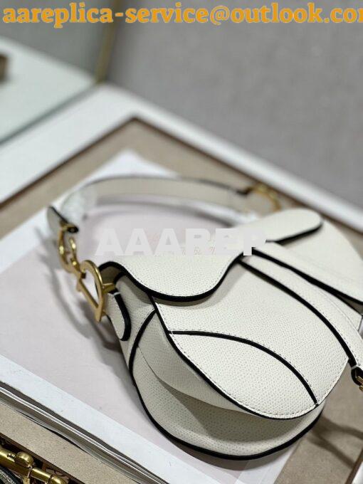 Replica Dior Saddle Bag With Strap Grained Calfskin M0455 Latte 5