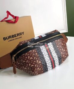 Replica Burberry Medium Monogram Stripe E-canvas Bum Bag 80172121 Brow 2