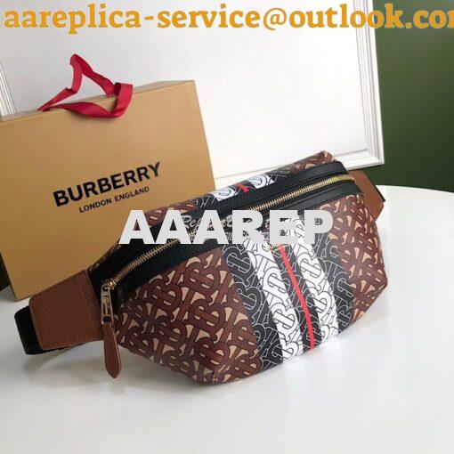 Replica Burberry Medium Monogram Stripe E-canvas Bum Bag 80172121 Brow 2