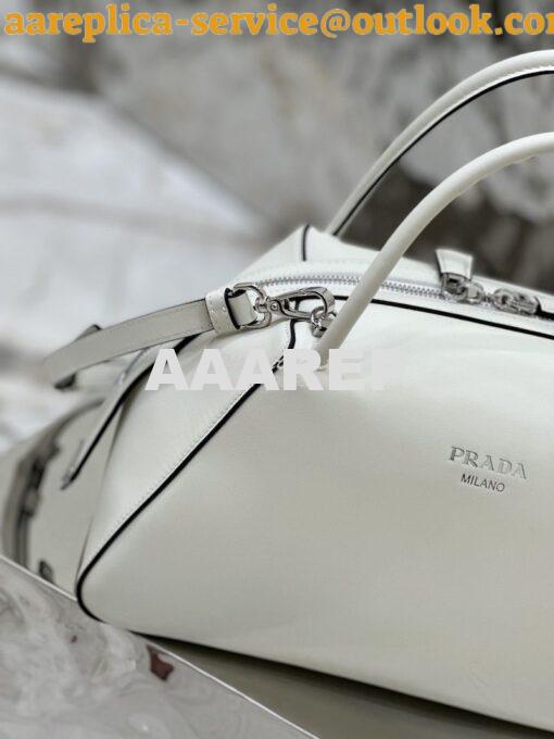 Replica Prada Medium Leather Supernova Handbag 1BA365 White 6